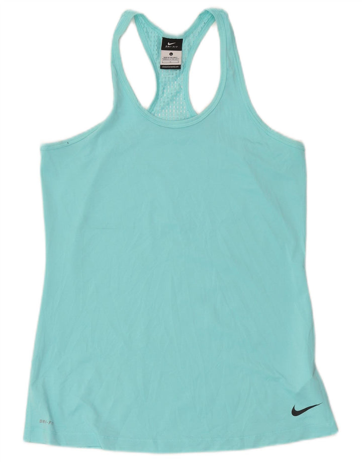 Nike Dame Dri Fit Vest Top UK 14 Stor turkis polyester