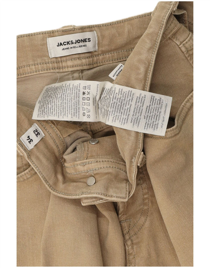 Jack & Jones Herre GLENN Slim Jeans W34 L32 Beige Bomuld