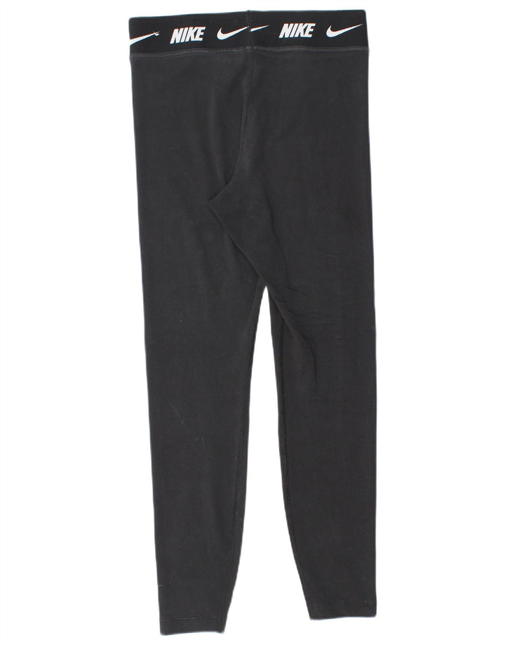 NIKE Womens Tight Fit Graphic Leggings UK 12 Medium  Black Cotton