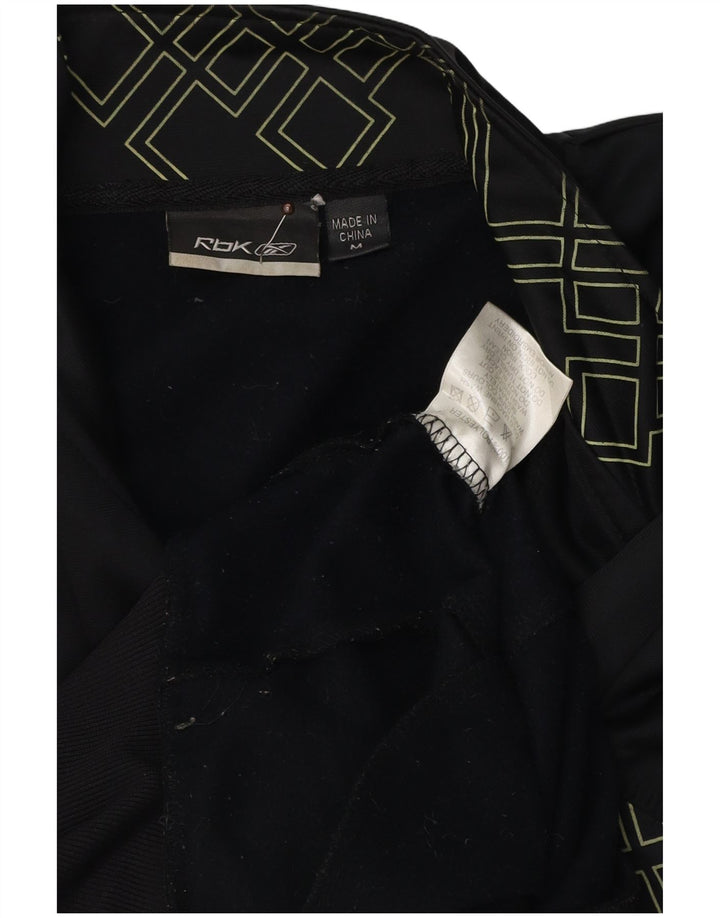 REEBOK Herre grafisk træningsdragt Topjakke Medium Sort Geometrisk Polyester