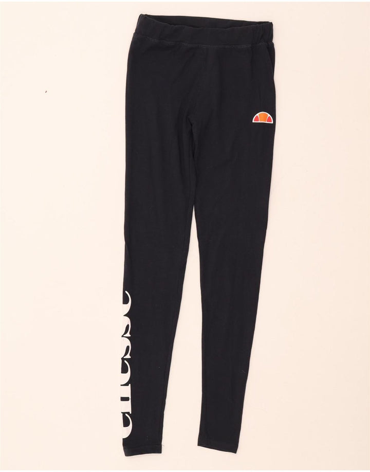 ELLESSE Grafiske Leggings til kvinder UK 8 Små marineblå bomuld