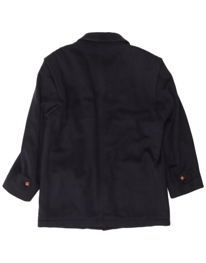 Lebole Herre Overfrakke UK 14 Large Navy Blue Wool