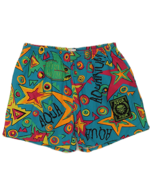 Aquarium Mens Graphic Swimming Shorts IT 52 Large Multicoloured Geometric