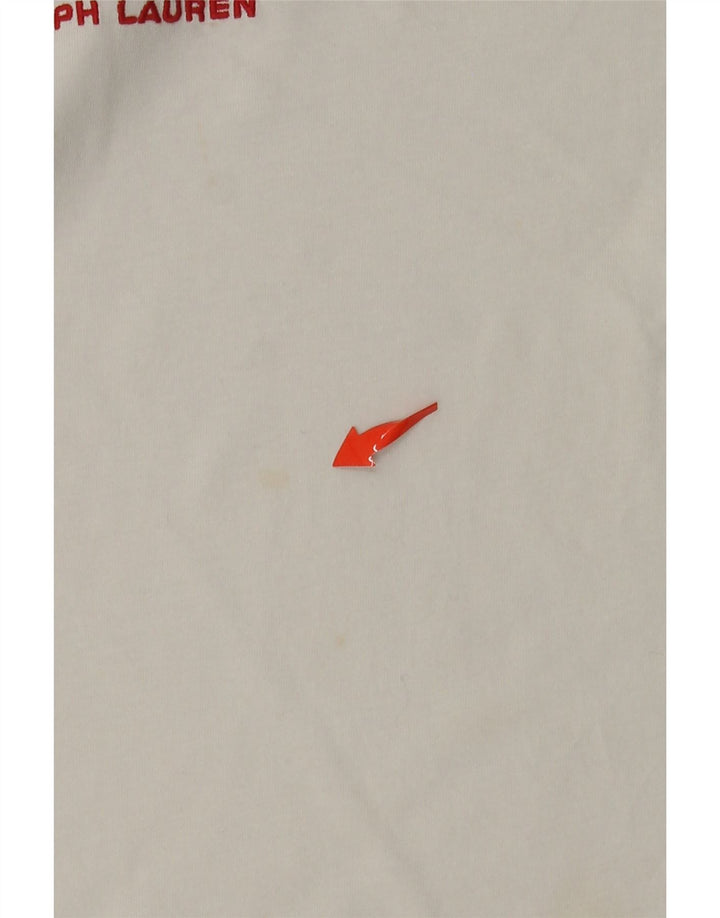 POLO RALPH LAUREN Herre Custom Slim Fit Grafisk T-Shirt Top Stor Hvid