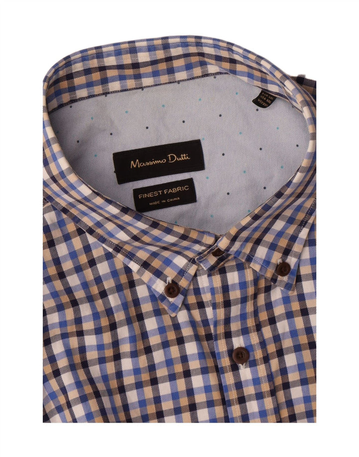 Massimo Dutti herreskjorte 2XL blå ternet