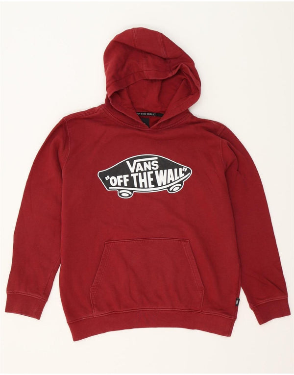 VANS Womens Graphic Hoodie Jumper UK 18 XL Burgundy Cotton