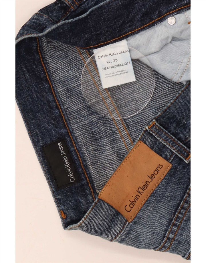 Calvin Klein Herre Straight Jeans W33 L34 Blå Bomuld