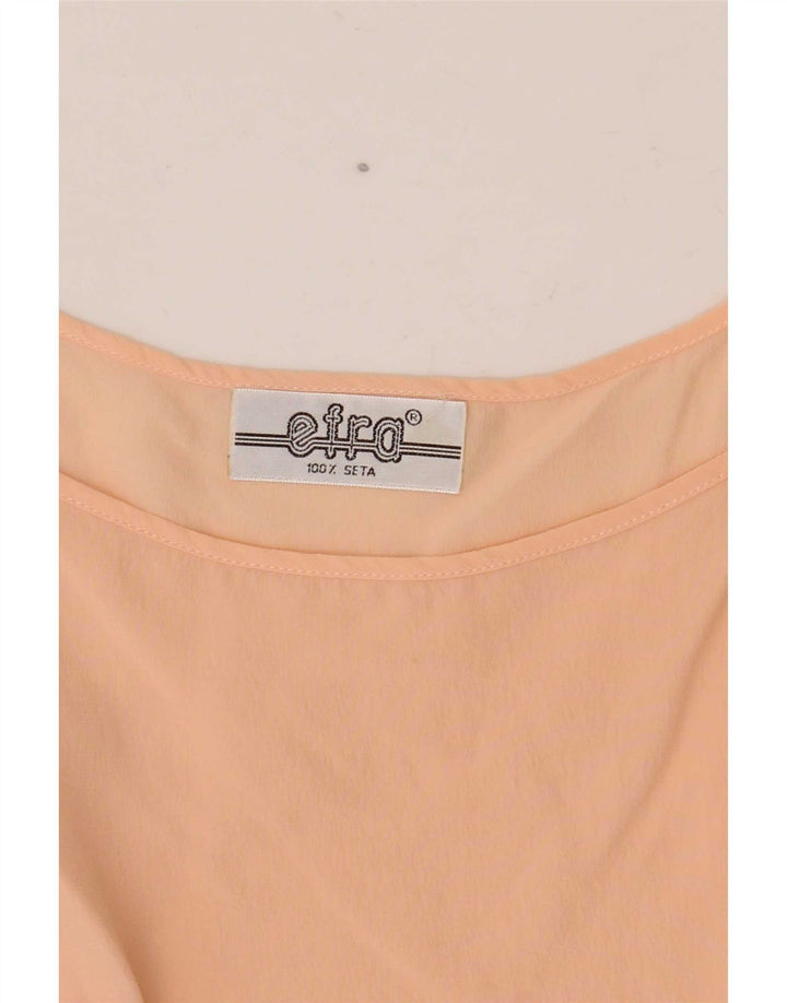 Vintage kvinders ærmeløs bluse Top UK 12 Medium Pink Silke