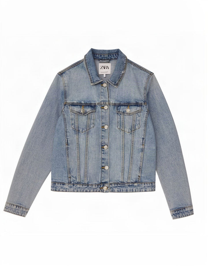 Zara Dame Denim Jacket UK 10 Small Blue