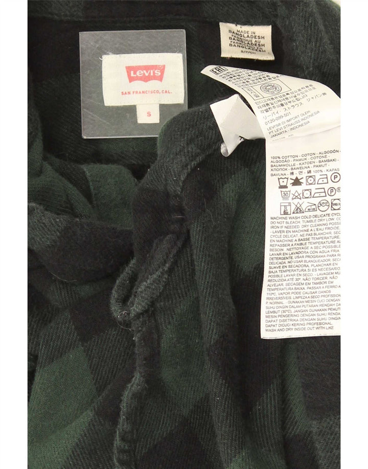 Levi's herre flannel skjorte lille grøn Gingham bomuld