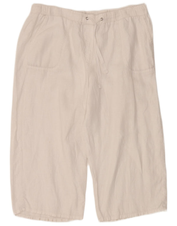 Marks & Spencer Dame Capri Bukser med høj talje UK 16 Large W36 L21 White