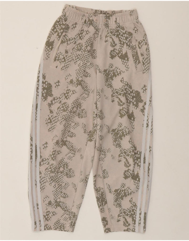 ADIDAS Træningsdragtsbukser til kvinder UK 4/6 XS Beige Camouflage Bomuld