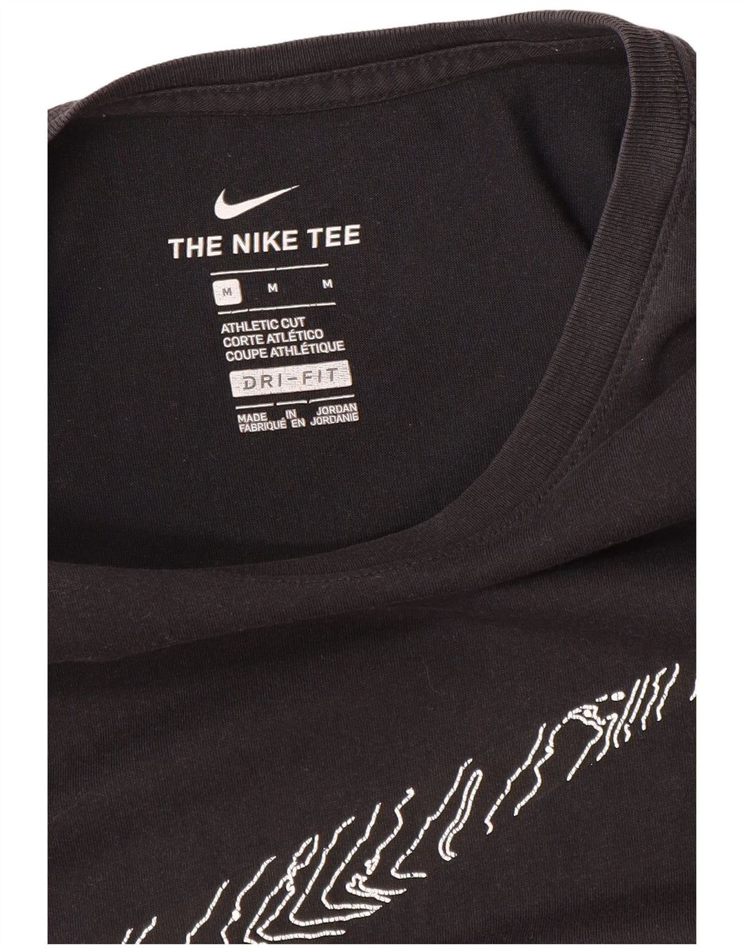 NIKE Herre Athletic Cut Grafisk T-Shirt Top Medium Sort