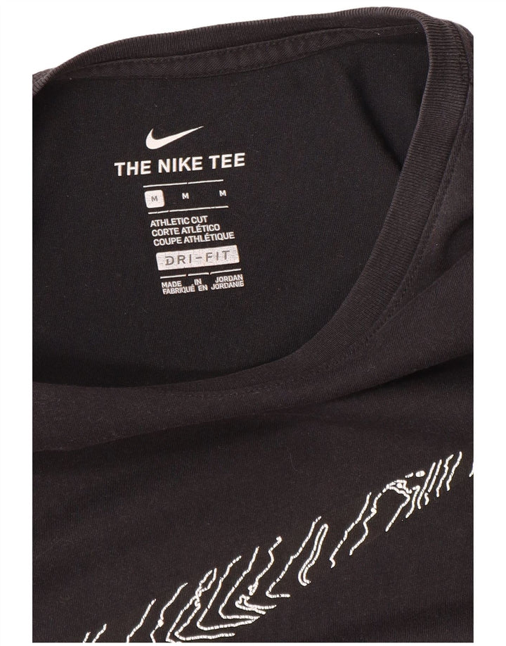 NIKE Herre Athletic Cut Grafisk T-Shirt Top Medium Sort