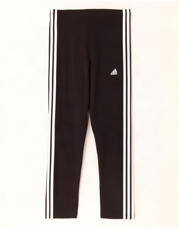 Adidas Dame Tight Fit Leggings UK 12/14 Medium Sort Bomuld