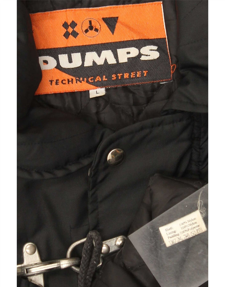Vintage Herre Duffle Jacket UK 40 Stor Sort Nylon