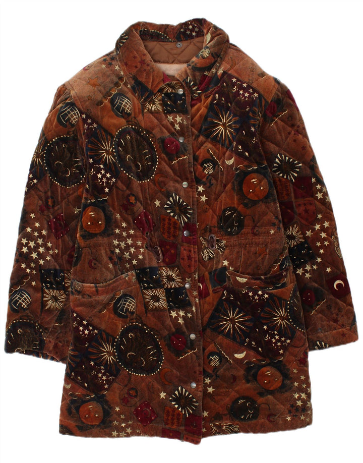 Yves Saint Laurent Dame Abstrakt mønster Windbreaker Coat UK 16 Large Bro