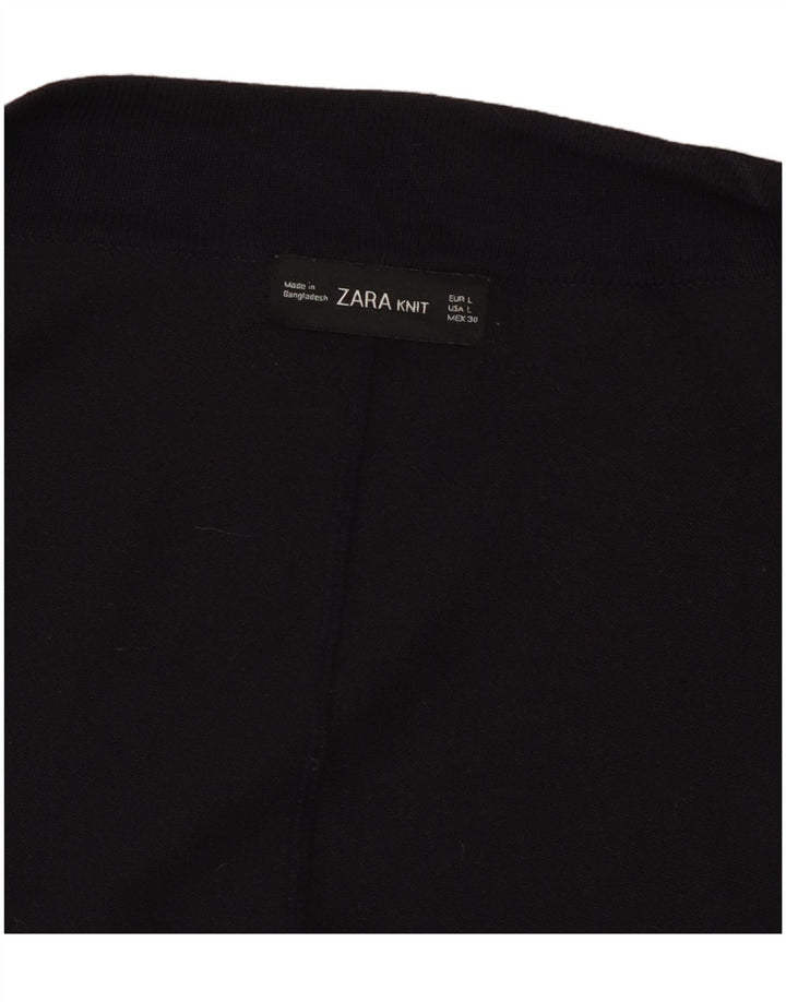 Zara Dame 3/4 ærmet åben cardigan sweater UK 16 Large Navy Blue