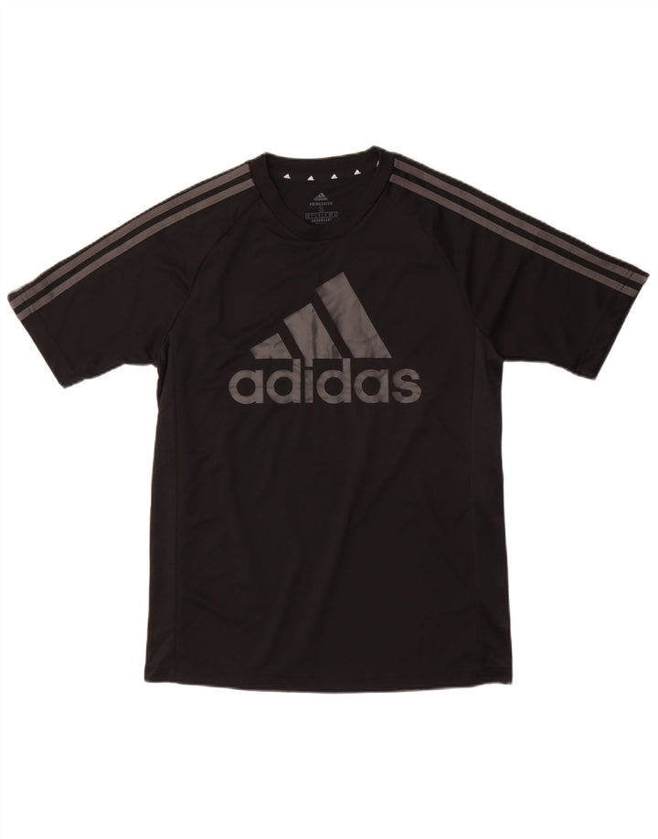 Adidas Herre Aeroready Grafisk T-Shirt Top Lille Sort Polyester