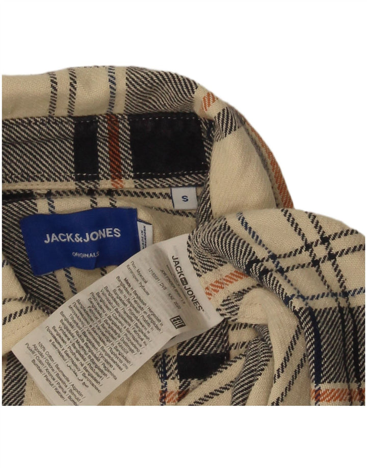 Jack & Jones Herre Regular Fit Flanellskjorte Lille beige ternet bomuld