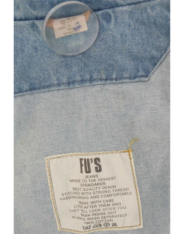 Vintage Herre Hooded Denim Coat UK 38 Medium Blue Cotton