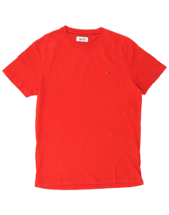 Tommy Hilfiger Herre T-Shirt Top Stor Rød Bomuld