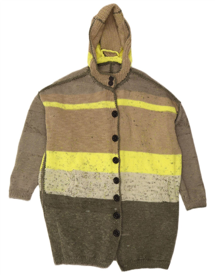 Vintage Dame Oversized Longline Cardigan Sweater UK 20 2XL Flerfarvet