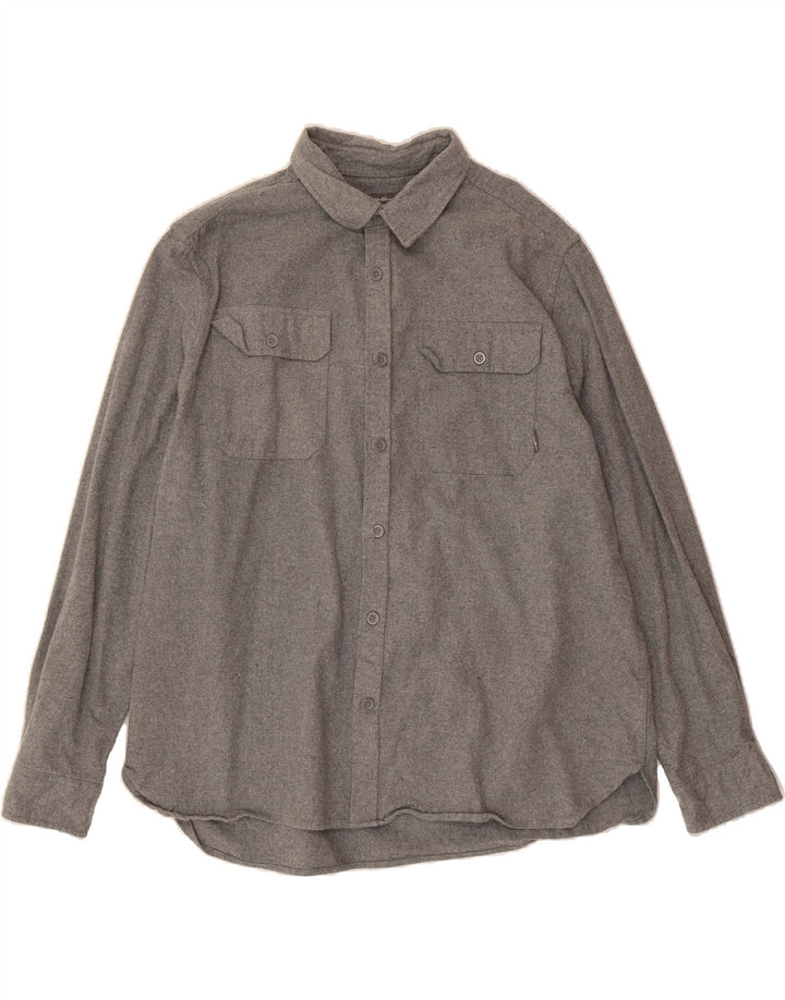 EDDIE BAUER Mens Flannel Shirt 2XL Grey Cotton Vintage Eddie Bauer and Second-Hand Eddie Bauer from Messina Hembry 