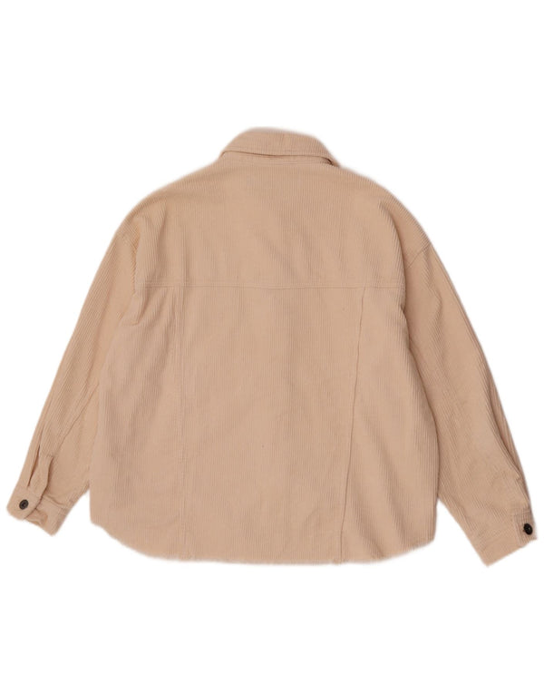 Zara Dame Oversized Corduroy Jacket UK 6 XS Beige