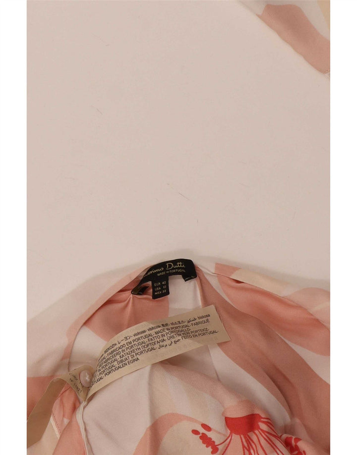 Massimo Dutti Dame Wrap Shirt Bluse EU 42 Large White Floral Viscose