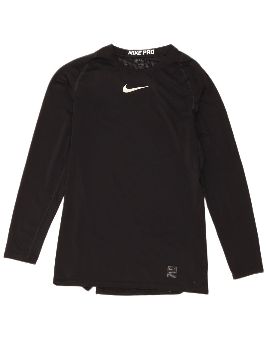 Nike Dame Dri Fit Top Langærmet UK 14 Stor Sort Polyester