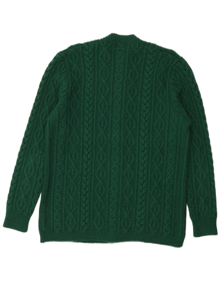 Vintage herre cardigan sweater mellemgrøn