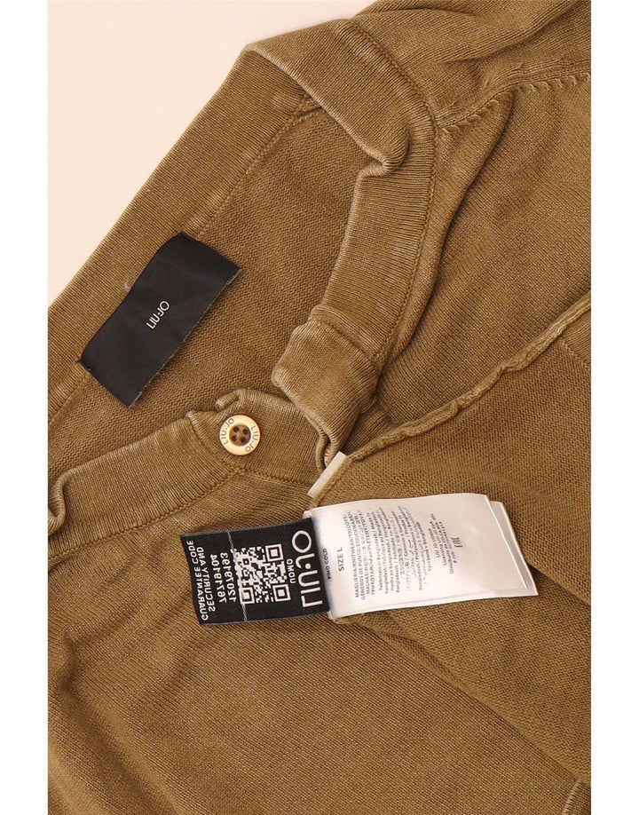 Liu Jo Herre T-Shirt Top Stor Khaki Bomuld