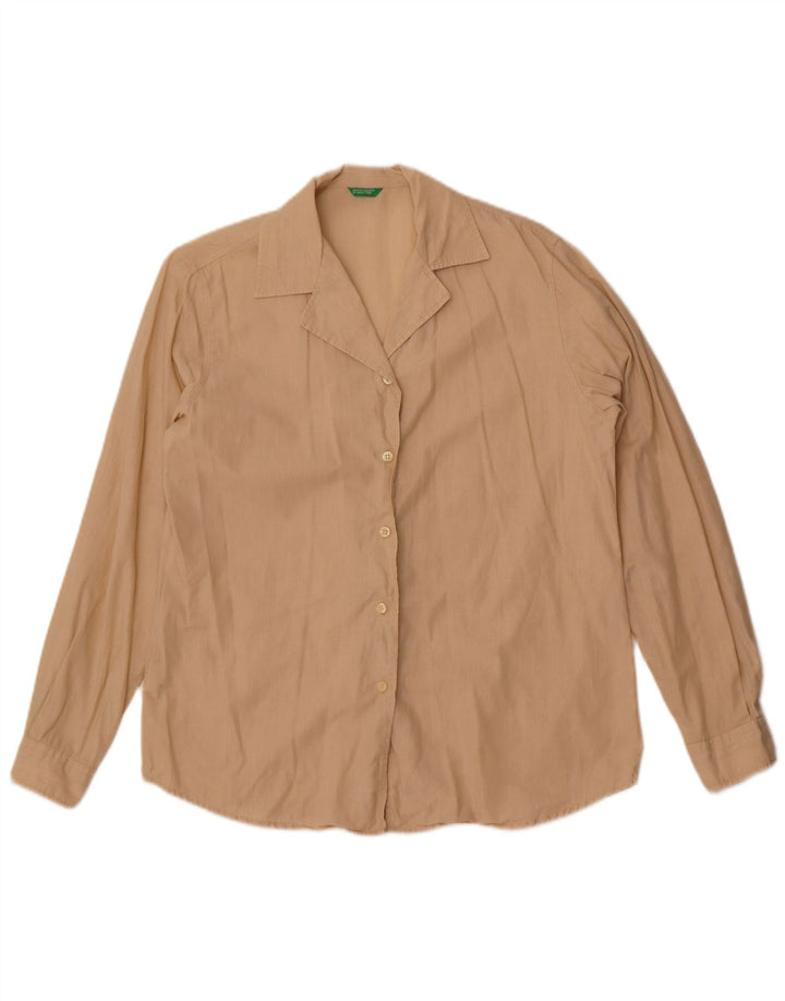 Benetton Dameskjorte UK 14 Medium Beige Bomuld