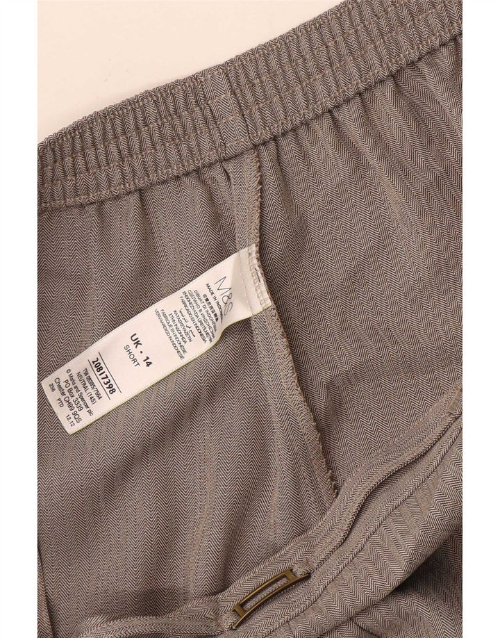 Marks & Spencer Womens Cropped Trousers UK 14 Large W34 L26 Brown