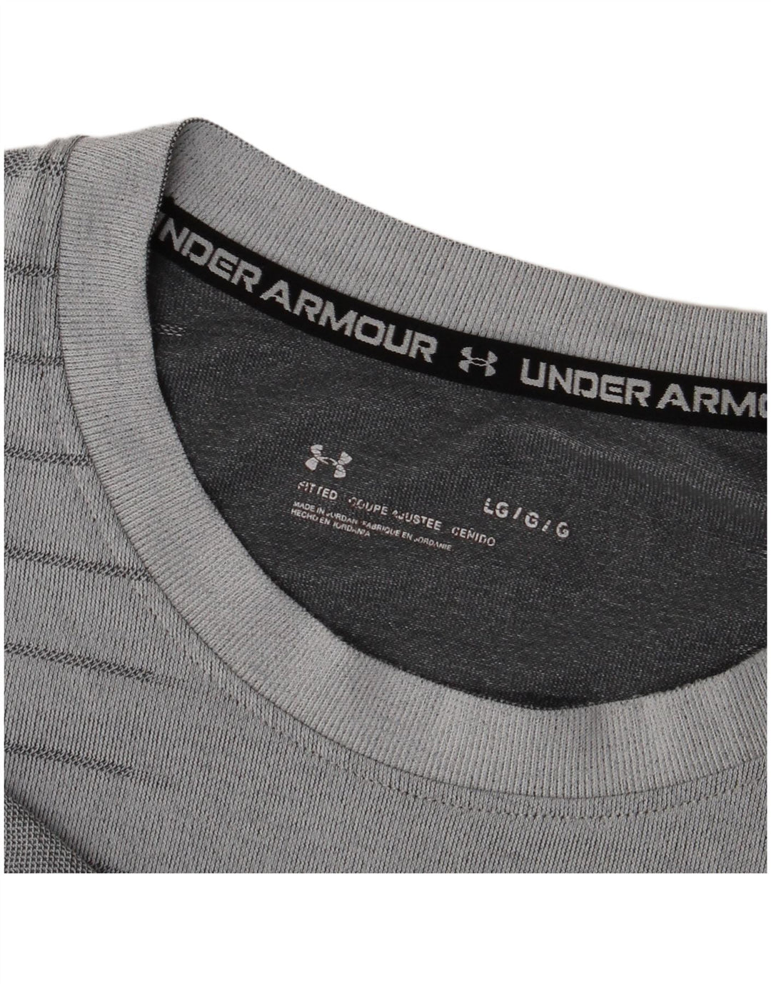 Under Armour Herre Grafisk T-Shirt Top Stor Grå Stribet