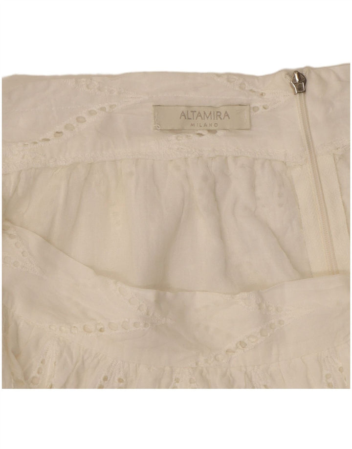 ALTAMIRA Dame Milano A-Line nederdel W30 Medium Hvid Geometrisk