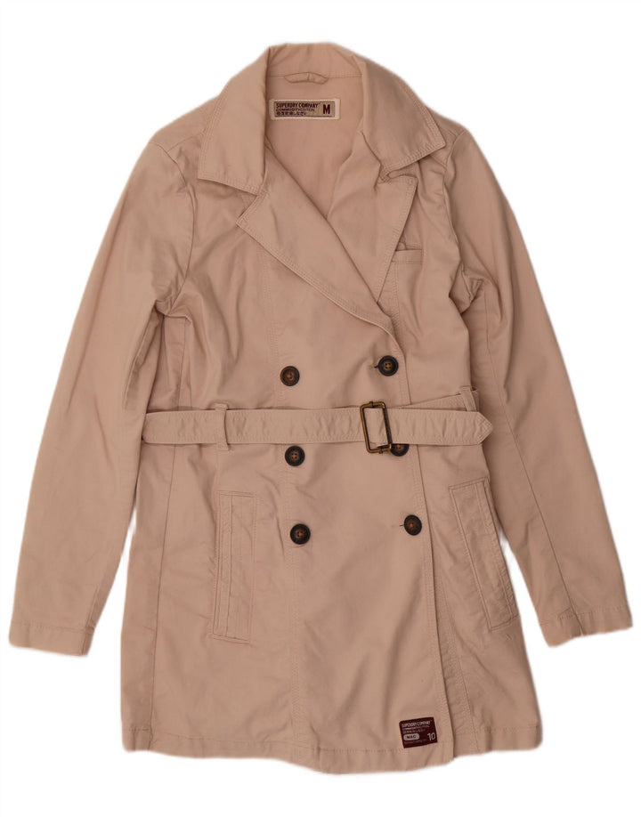 Superdry Trench Coat til kvinder UK 14 Medium Beige Bomuld