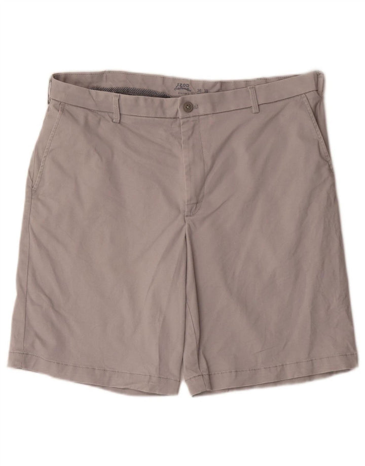 IZOD Mens Salt Water Chino Shorts W36 Large  Grey Cotton