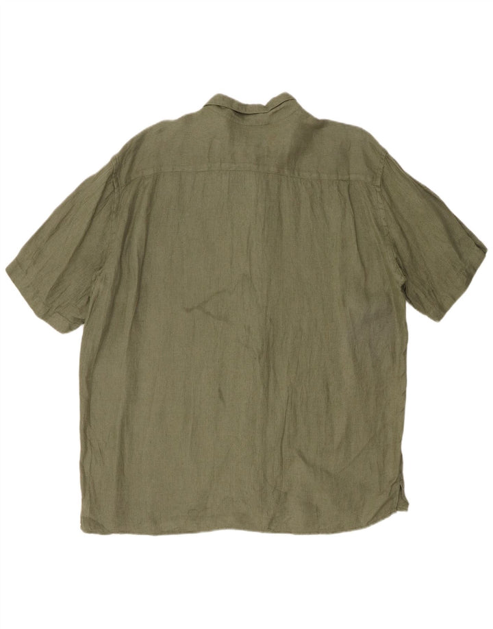 BANANREPUBLIK Herre Loose Fit kortærmet skjorte Medium Khaki Linen