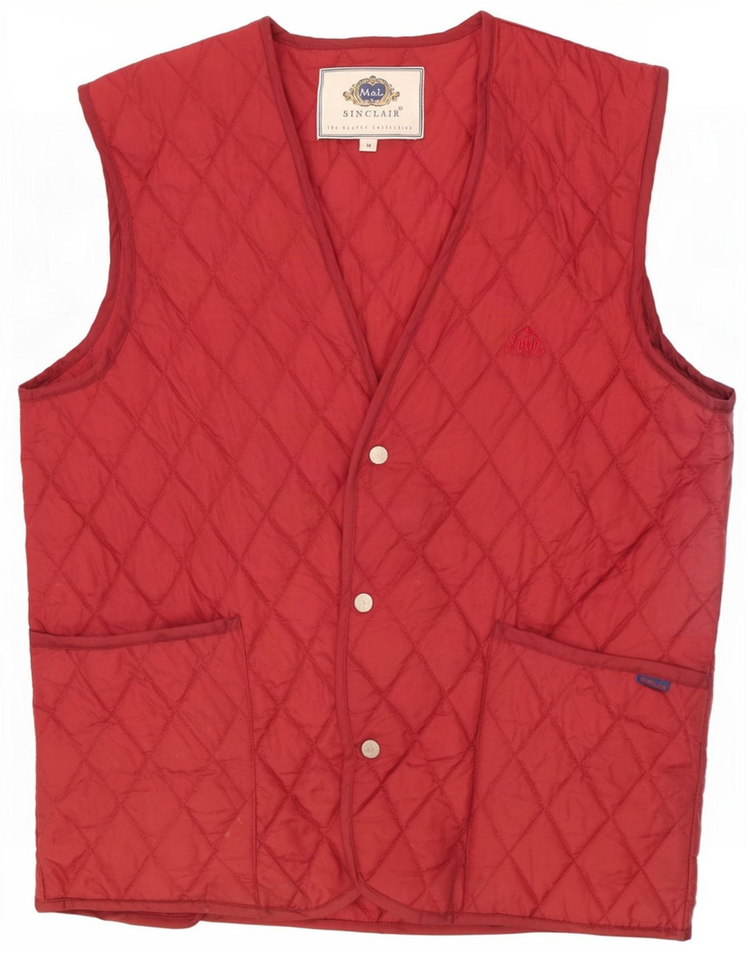 Sinclair Mens Quiltet Gilet UK 38 Medium Burgundy Nylon
