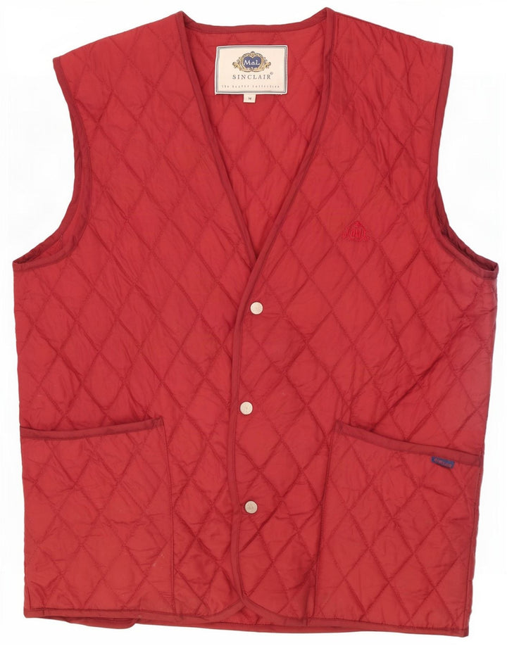 Sinclair Mens Quiltet Gilet UK 38 Medium Burgundy Nylon