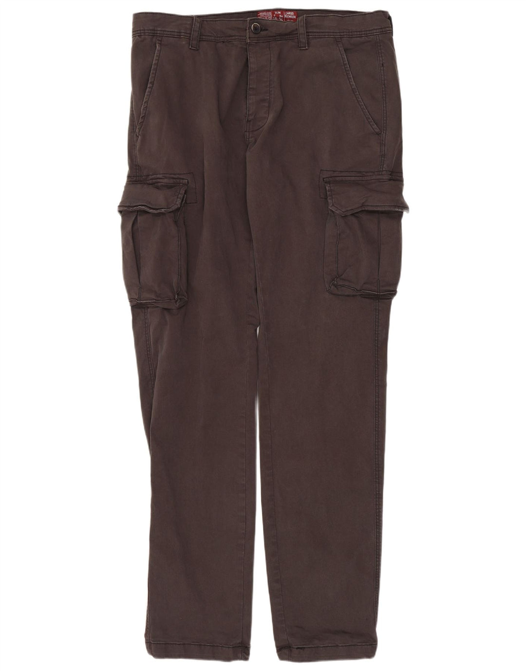 OVS Herre Straight Cargo Bukser IT 50 Large W34 L33 Grå Bomuld