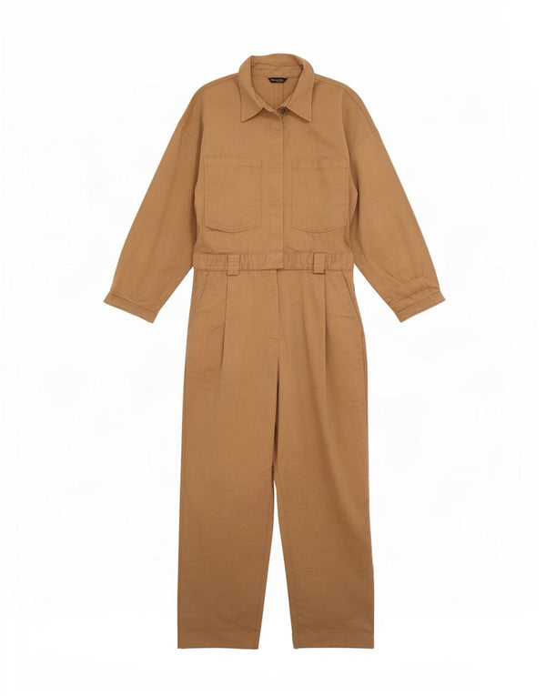 Massimo Dutti Dame Jumpsuit UK 12 Medium Beige Bomuld
