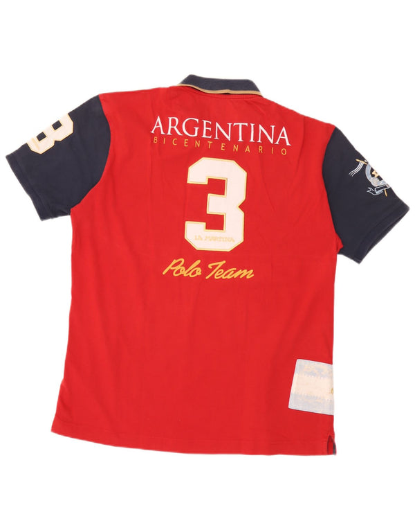 La Martina Herre Bicentenario de Revolucion Mayo Rugby Polo Shirt XL Rød