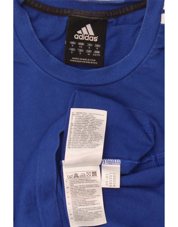 Adidas Herre Grafisk Top Langærmet Lille Blå Bomuld