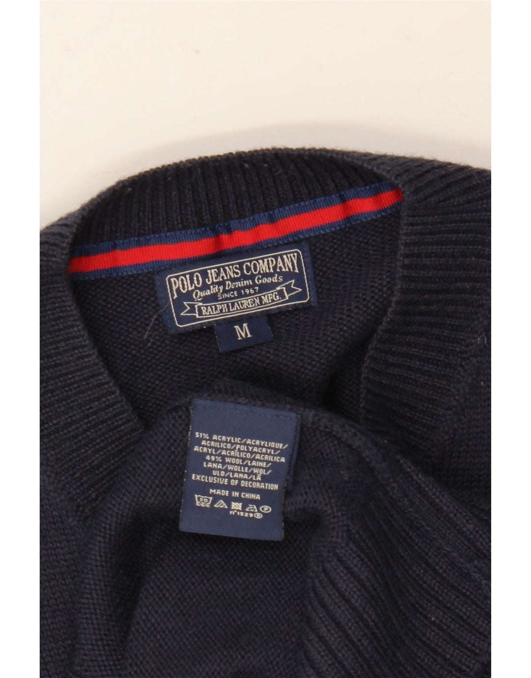 Ralph Lauren Herre V-hals sweater Medium Marineblå Akryl