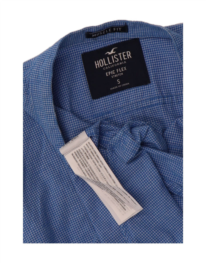HOLLISTER Mens Muscle Shirt Small Blue Check Cotton Vintage Hollister and Second-Hand Hollister from Messina Hembry 