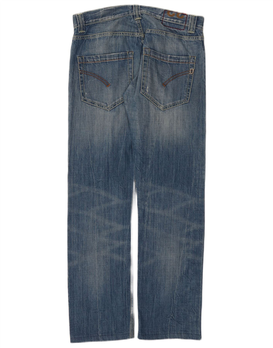 Dondup Dame Distressed Straight Jeans W32 L30 Blå Bomuld