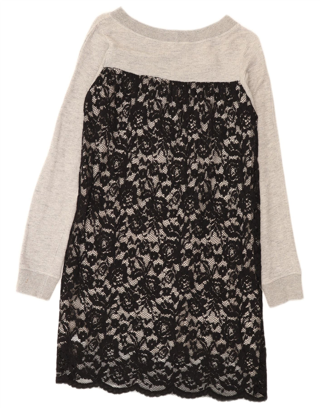 Denny Rose Dame Langærmet Jumper Kjole IT 42 Medium Grey Floral